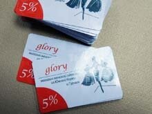 Изготовление пластиковых карт с фактурой для магазина Glory